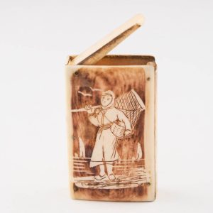 Small 19th century Bone Vesta Case c1870