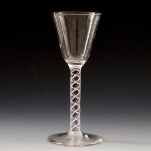A Whitefriars Colour Twist Stem Wine Glass c1955