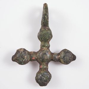 Late Viking Early Medieval Bronze Symmetrical Two-Sided Pendant Cross AD 900-1100