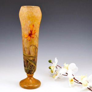 Daum Nancy Cameo Vase With Marigolds c1910