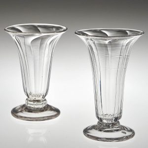 Two Late 18th Century Rib Moulded Jelly Glasses c1790