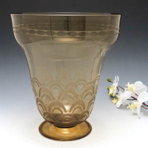 Daum Nancy Art Deco Glass Footed Vase c1930
