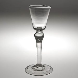 A Fine 18th Century Balustroid Wine Glass c1745
