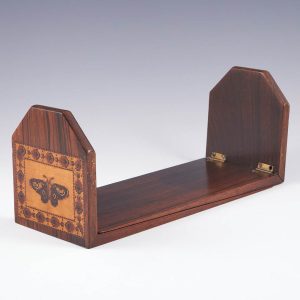 A Pair of Tunbridge Ware Book Ends with Butterly And Mosaic Design