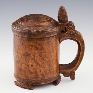 A Carved 18th Century Norwegian  Peg Tankard