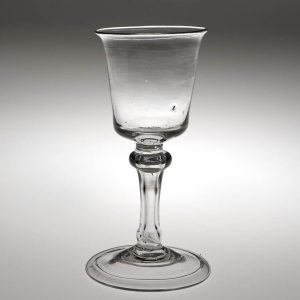 A Rare Antique Bucket Bowl Balustroid Wine Glass c1740