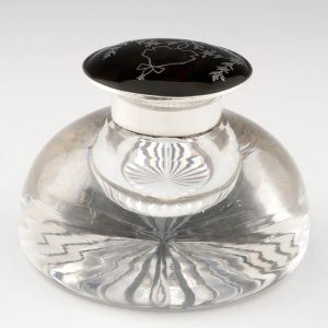 Sterling Silver and Tortoiseshell Paperweight Inkwell London 1912 Was £225