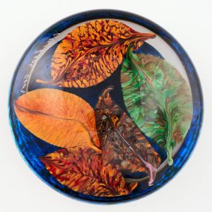 A Peter Raos Autumn Leaves Paperweight 2003