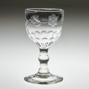 A Petal Moulded Dram Glass c1780