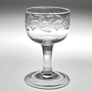 An Engraved Dram Glass With Folded Foot c1780