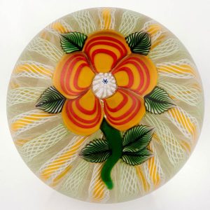 A John Deacons Primrose Lampwork Paperweight 2004
