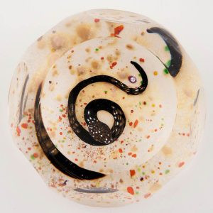 A John Deacons Faceted Snake on Sand Paperweight c2002