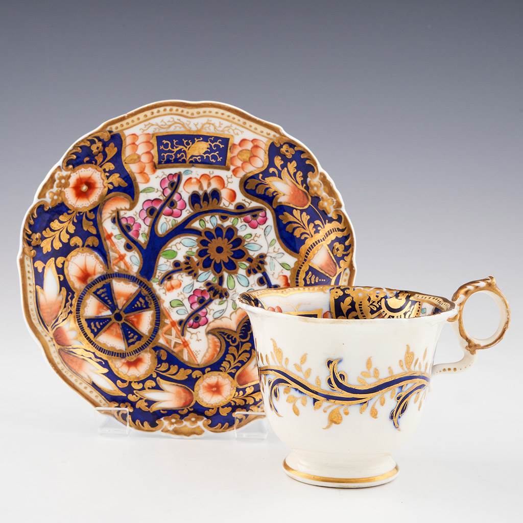 Grainger's Worcester porcelain teacup and saucer c1840
