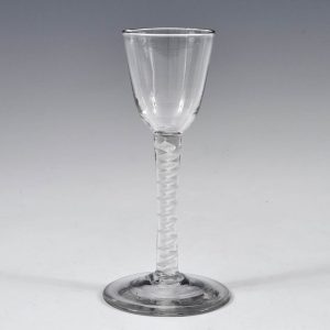 An 18th Century Opaque Twist Wine Glass c1760