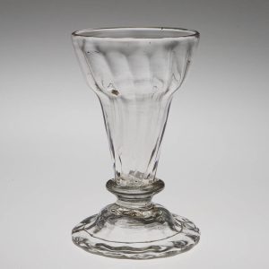 Rib Moulded Helmet Foot Pan Top Jelly Glass c1760 Was £135