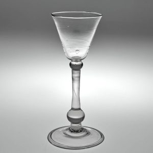 A Very Fine 18th Century Balustroid Stem Wine Glass c1740