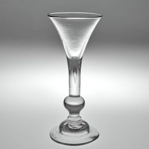 A Domed Foot Baluster Wine Glass c1730