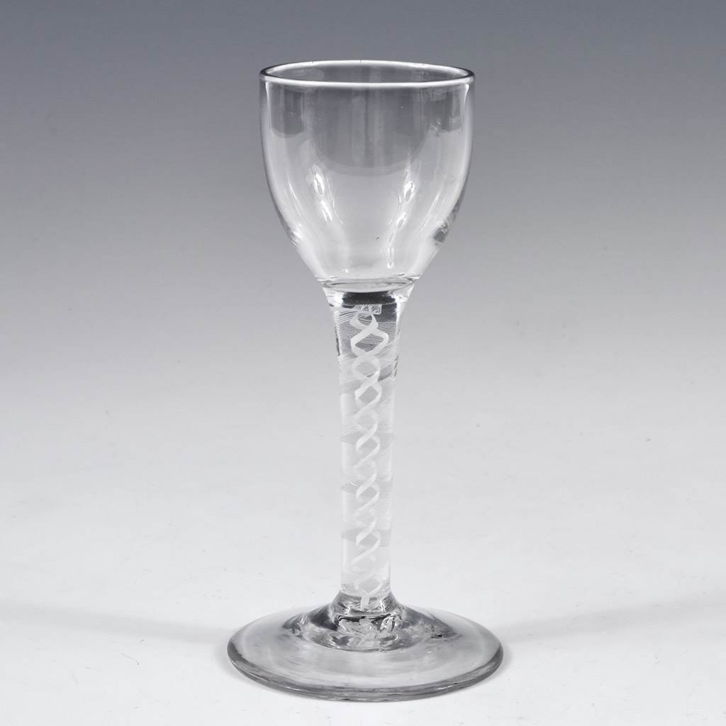 18th Century Opaque Twist Wine Glass c1760