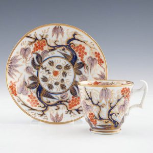 New Hall Porcelain Imari Vine Pattern Coffee Cup and Saucer c1815