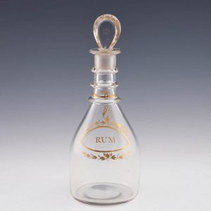 Georgian Mallet Decanter with Gilding for Rum c1800