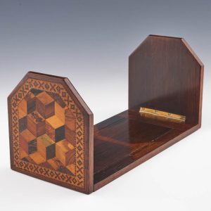 Tunbridge Ware - Book-slide with Isometric Cube and Floral Mosaics c1870