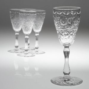 Set of Four Stevens and Williams Rock Crystal  Glasses c1910
