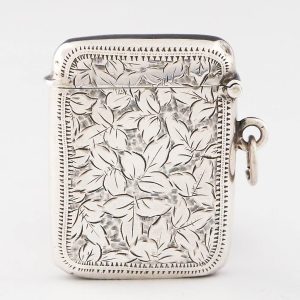 Engraved Sterling Silver Vesta Case Birmingham 1906