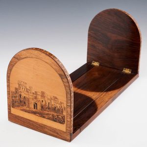 Tunbridge Ware - A Book Slide featuring Eridge Castle and Isometric Cubes c1870