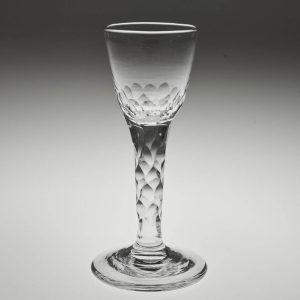 18th Century Facet Cut Wine Or Cordial Glass c1770
