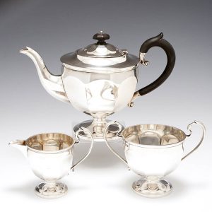 Sterling Silver Three Piece Tea Set Sheffield 1912