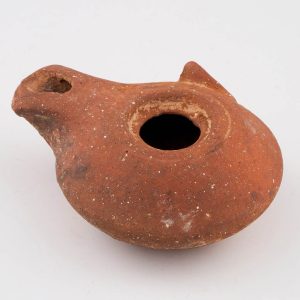 Roman Terracotta Round Oil Lamp, Mediterranean to Holy Land Region, 1st-4th Century AD