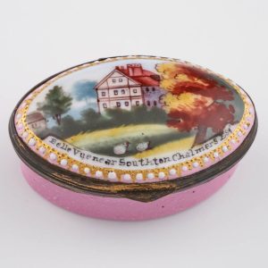 Bilston Enamel Patch Box - Belle Vue House Southampton c1760