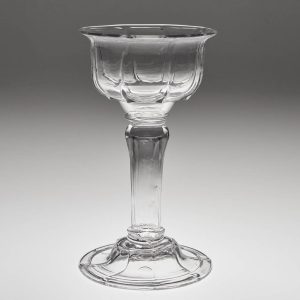 A Panel Moulded Hollow Stem Sweetmeat c1755