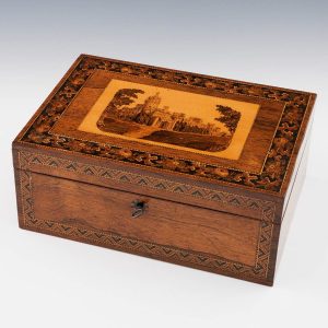 Tunbridge Ware Sewing Box with Eridge Castle Mosaic c1860