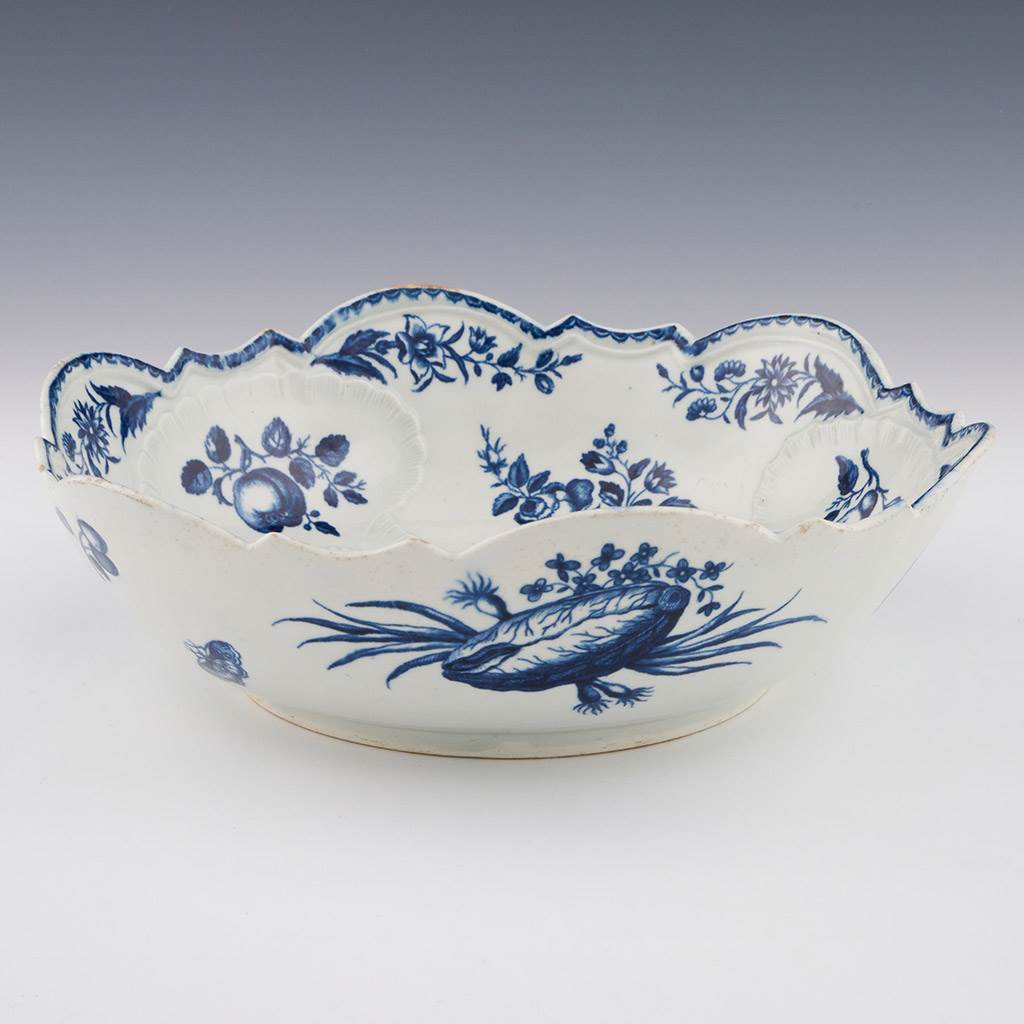 Worcester Porcelain First Period Junket Dish or Serving Bowl c1775