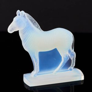 An Opaleascent Sabino Glass Zebra c1965