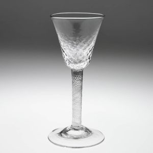 An Incised Twist Stem Wine Glass c1760