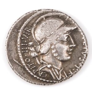 Roman P Fonteius P.F. Capito Silver Denarius 55BC