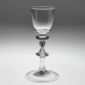 Georgian Hollow Stem Balustroid Excise Wine Glass c1750