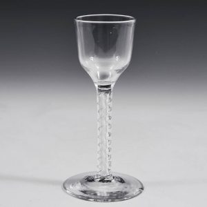 18th Century Double Series 'Mercury' Twist Wine Glass c1750
