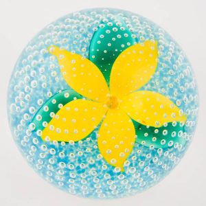 A John Deacons Flowers In The Rain Paperweight c1995