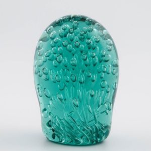 A Victorian Green Glass Controlled Bubble Paperweight Dump c1880