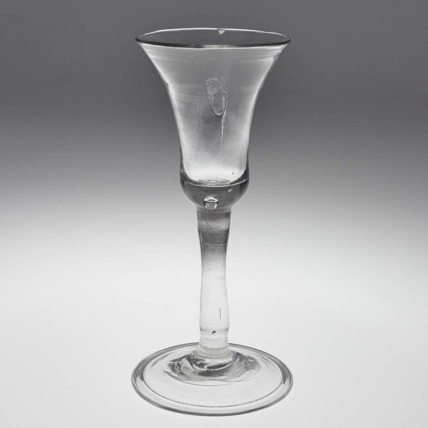 Georgian Plain Stem Bell-shaped Wine Glass c1750