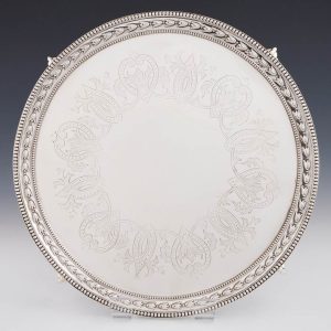 Footed Sterling Silver Salver London 1861