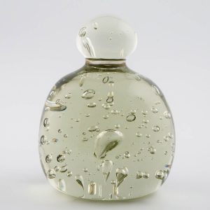 A Victorian Clear Glass Bubble Dump With Handle c1880