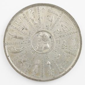 Hanoverian White Metal Medal Commemorating 'The 24 Classes of Plants by Linnaeus'  Pre-1835