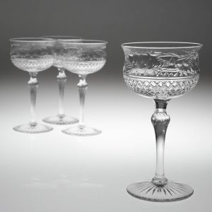 Antique Champagne Coupes - Attrib Stevens and Williams c1910