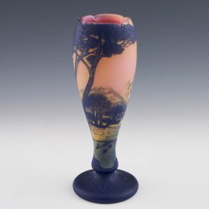 A DeVez Cameo Glass Landscape Vase c1910