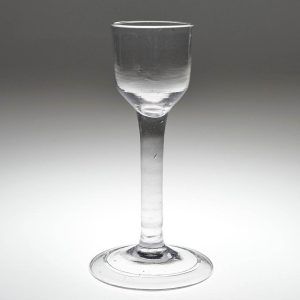 An Antique Wine Glass With Folded Foot c1750