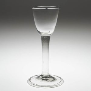 Georgian Antique Plain Stem Wine Glass c 1750
